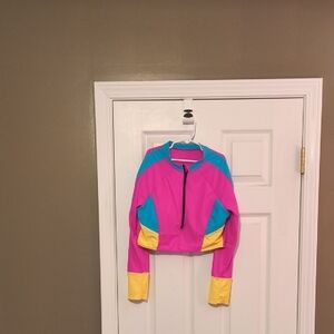 Girl's Multi Colored Crop Jacket